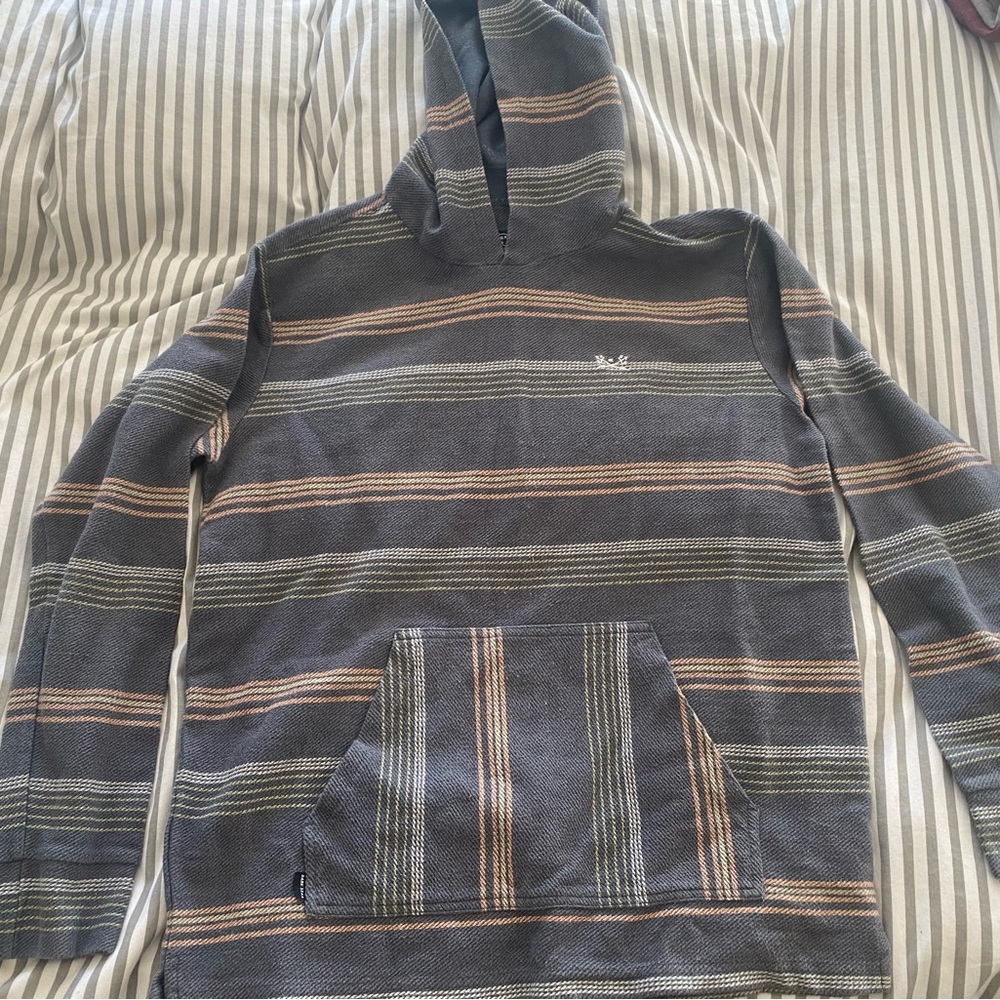 Dark Seas Clothing Striped Gray Hoodie